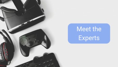 A set of gaming equipment.